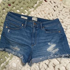 Midi denim shorts